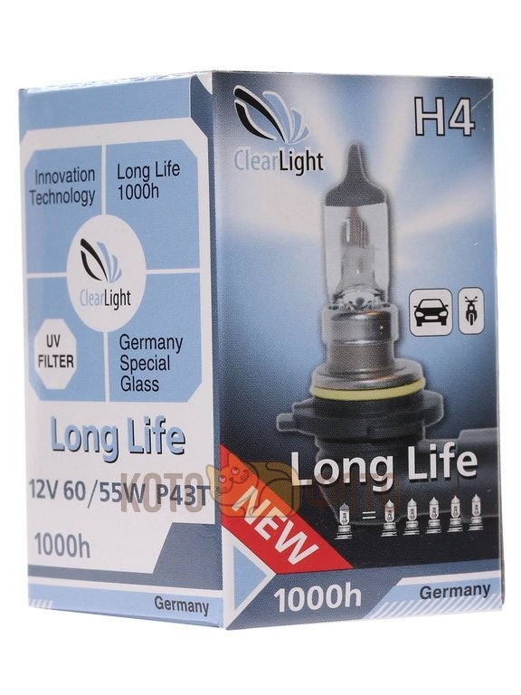 Лампа Clearlight H4 12V-60/55W LongLife MLH4LL
Лампа Clearlight H4 12V-60/55W LongLife MLH4LL