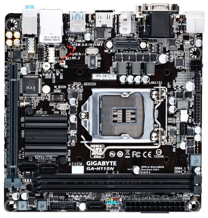 Материнская плата Gigabyte GA-H110N Socket 1151
Материнская плата Gigabyte GA-H110N Socket 1151