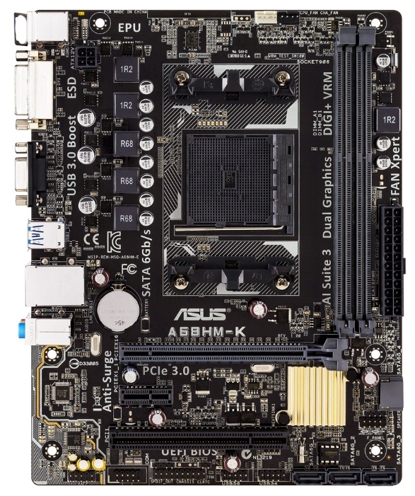 Материнская плата Asus A68HM-K Socket FM2
Материнская плата Asus A68HM-K Socket FM2