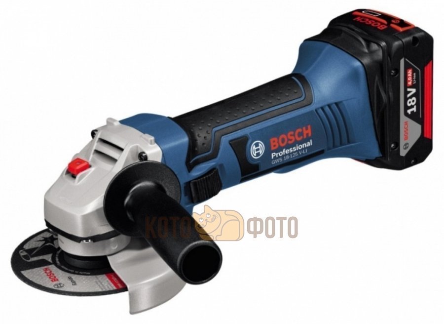 Шлифмашина угловая аккумуляторная Bosch GWS 18-125 V-LI (060193A307
Шлифмашина угловая аккумуляторная Bosch GWS 18-125 V-LI (060193A307