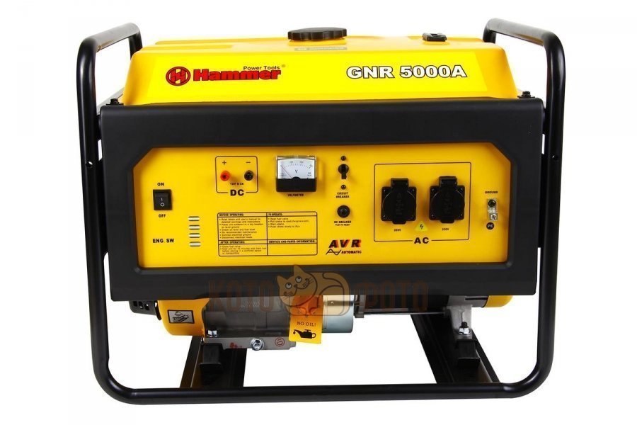 Электрогенератор бензиновый Hammer GNR5000 А с электростартером
Электрогенератор бензиновый Hammer GNR5000 А с электростартером
