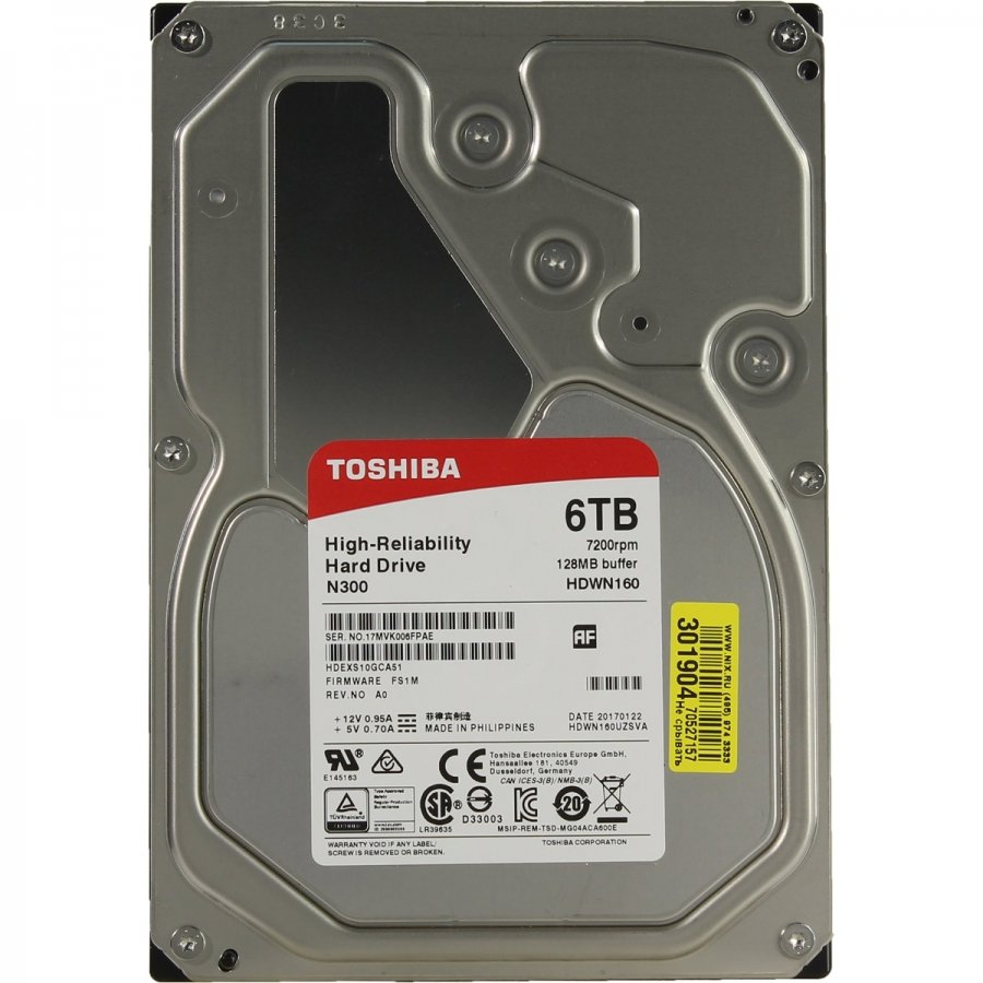 Жесткий диск Toshiba N300 6Tb (HDWN160UZSVA)
Жесткий диск Toshiba N300 6Tb (HDWN160UZSVA)