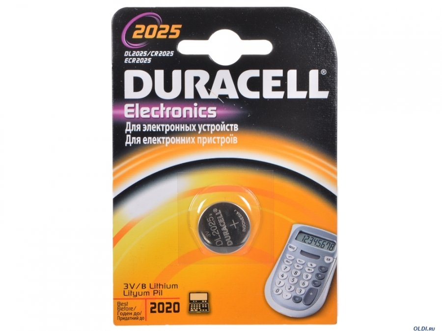 Батарейка CR2025 Duracell (1шт
Батарейка CR2025 Duracell (1шт