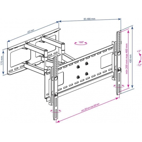 Кронштейн для телевизора Kromax ATLANTIS-80 черный 32"-75" макс.50кг настенный поворотно-выдвижной и наклонный
Кронштейн для телевизора Kromax ATLANTIS-80 черный 32"-75" макс.50кг настенный поворотно-выдвижной и наклонный