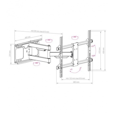 Кронштейн для телевизора Arm Media PARAMOUNT-60 черный 32"-75" макс.60кг настенный поворот и наклон
Кронштейн для телевизора Arm Media PARAMOUNT-60 черный 32"-75" макс.60кг настенный поворот и наклон