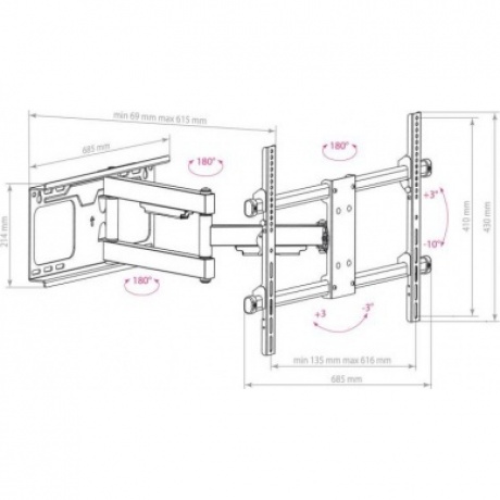 Кронштейн для телевизора Arm Media PARAMOUNT-60 черный 32"-75" макс.60кг настенный поворот и наклон
Кронштейн для телевизора Arm Media PARAMOUNT-60 черный 32"-75" макс.60кг настенный поворот и наклон