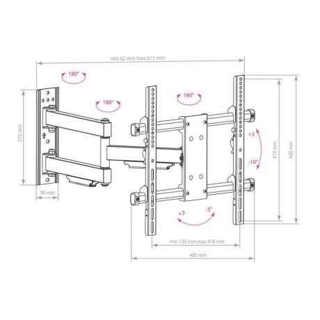 Кронштейн для телевизора Arm Media PARAMOUNT-40 черный 26"-65" макс.50кг настенный поворот и наклон
Кронштейн для телевизора Arm Media PARAMOUNT-40 черный 26"-65" макс.50кг настенный поворот и наклон