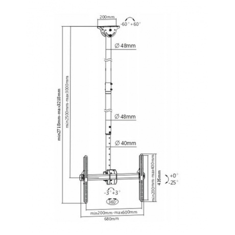 Кронштейн для телевизора Arm Media LCD-3000 черный 32"-90" макс.55кг потолочный поворот и наклон
Кронштейн для телевизора Arm Media LCD-3000 черный 32"-90" макс.55кг потолочный поворот и наклон