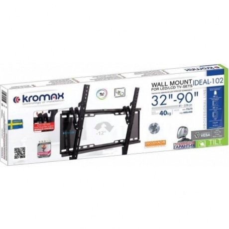 Кронштейн для телевизора Kromax IDEAL-102 черный 32"-90" макс.40кг настенный наклон
Кронштейн для телевизора Kromax IDEAL-102 черный 32"-90" макс.40кг настенный наклон