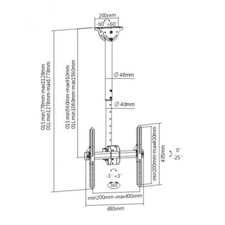 Кронштейн для телевизора Arm Media LCD-1800 черный 26"-65" макс.50кг потолочный поворот и наклон
Кронштейн для телевизора Arm Media LCD-1800 черный 26"-65" макс.50кг потолочный поворот и наклон