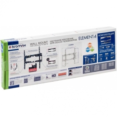 Кронштейн для телевизора Kromax ELEMENT-4 черный 22"-65" макс.50кг настенный наклон
Кронштейн для телевизора Kromax ELEMENT-4 черный 22"-65" макс.50кг настенный наклон