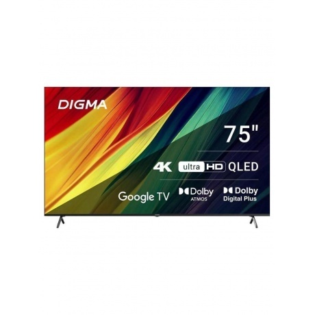 Телевизор QLED Digma 75" DM-LED75UQB31 Google TV Frameless Metal черный/черный 4K Ultra HD 60Hz MEMC DVB-T DVB-T2 DVB-C DVB-S DVB-S2 USB WiFi Smart TV
Телевизор QLED Digma 75" DM-LED75UQB31 Google TV Frameless Metal черный/черный 4K Ultra HD 60Hz MEMC DVB-T DVB-T2 DVB-C DVB-S DVB-S2 USB WiFi Smart TV