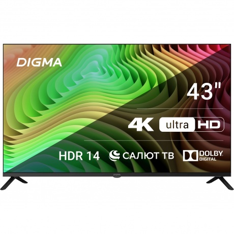 Телевизор LED Digma 43" DM-LED43UBB40 Салют ТВ Frameless Metal черный 4K Ultra HD 60Hz DVB-T DVB-T2 DVB-C DVB-S DVB-S2 USB WiFi Smart TV
Телевизор LED Digma 43" DM-LED43UBB40 Салют ТВ Frameless Metal черный 4K Ultra HD 60Hz DVB-T DVB-T2 DVB-C DVB-S DVB-S2 USB WiFi Smart TV