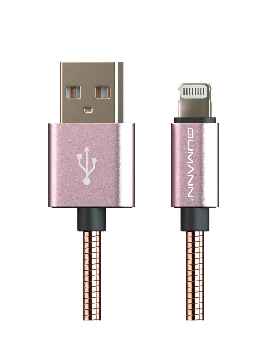 USB кабель Qumann USB Lightning 8 pin 1m металлическая оплетка Rose Gold, Розовое золото
USB кабель Qumann USB Lightning 8 pin 1m металлическая оплетка Rose Gold, Розовое золото