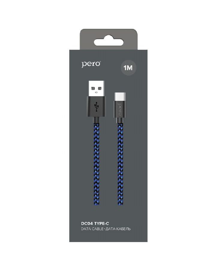 Кабель PERO DC-04 Type-C 3А 1м Blue-black (Fast Charge), Синий/черный
Кабель PERO DC-04 Type-C 3А 1м Blue-black (Fast Charge), Синий/черный