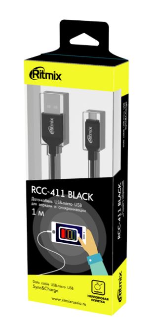 Кабель RITMIX RCC-411 MicroUSB-USB Black, Черный
Кабель RITMIX RCC-411 MicroUSB-USB Black, Черный