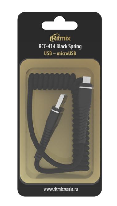 Кабель RITMIX RCC-414 USB-micro USB Black Spring, Черный
Кабель RITMIX RCC-414 USB-micro USB Black Spring, Черный