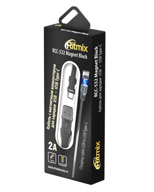 Кабель RITMIX RCC-532 Type-C USB - USB Magnet Black, Черный
Кабель RITMIX RCC-532 Type-C USB - USB Magnet Black, Черный