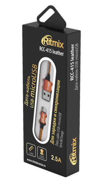 Кабель RITMIX RCC-415 USB-micro USB Leather, Оранжевый
Кабель RITMIX RCC-415 USB-micro USB Leather, Оранжевый