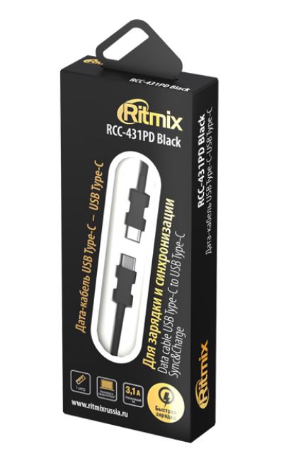 Кабель RITMIX RCC-431PD Type-C-Type-C Black, Черный
Кабель RITMIX RCC-431PD Type-C-Type-C Black, Черный