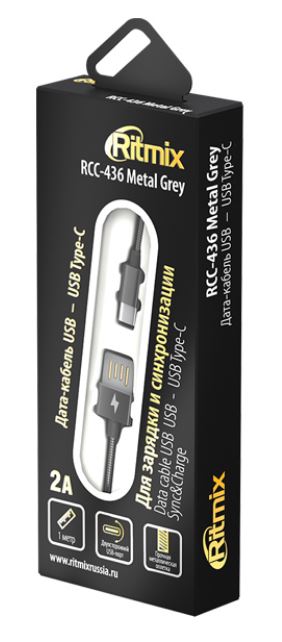 Кабель RITMIX RCC-436 Type-C USB-USB Metal Grey, Серый
Кабель RITMIX RCC-436 Type-C USB-USB Metal Grey, Серый
