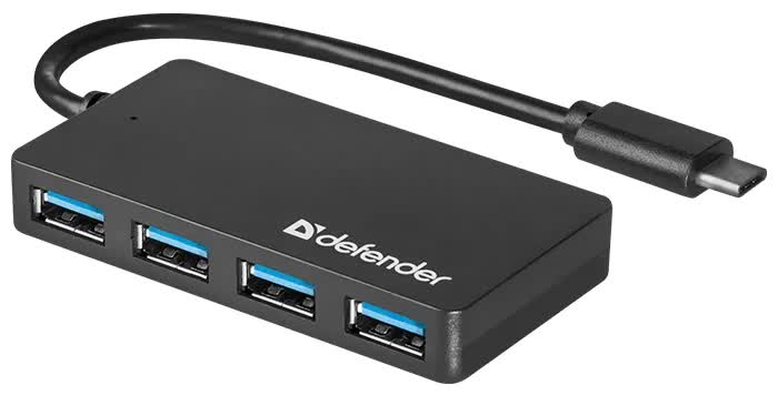 Хаб-разветвитель USB Defender Quadro Transfer USB 3.1 Type-C - USB 3.0 4-ports 83208, Черный
Хаб-разветвитель USB Defender Quadro Transfer USB 3.1 Type-C - USB 3.0 4-ports 83208, Черный