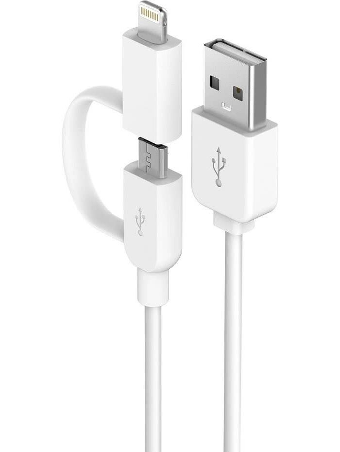 Кабель Devia 2 in 1 Lightning and Micro USB Smart Cable - White, Белый
Кабель Devia 2 in 1 Lightning and Micro USB Smart Cable - White, Белый