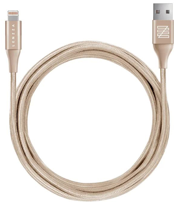 Кевларовый кабель LENZZA Nylon Braided Lightning to USB 1,2 м. Gold
Кевларовый кабель LENZZA Nylon Braided Lightning to USB 1,2 м. Gold