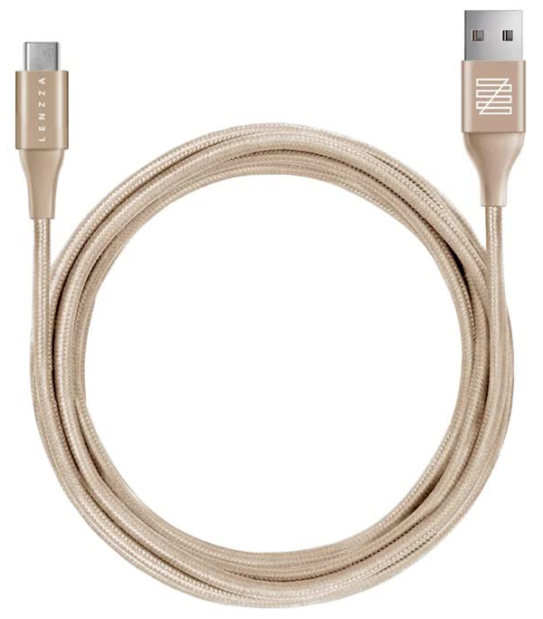 Кевларовый кабель LENZZA Nylon Braided Type-C to USB 2 м. Gold
Кевларовый кабель LENZZA Nylon Braided Type-C to USB 2 м. Gold