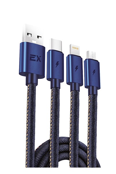USB кабель Exployd EX-K-843 microUSB/Lightning/Type-C Jeans 2.1A 1м синий
USB кабель Exployd EX-K-843 microUSB/Lightning/Type-C Jeans 2.1A 1м синий