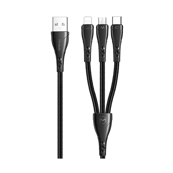 Кабель Mcdodo Peacock Series 3 в 1 USB - Lightning + MicroUSB + Type-C, 1,2 метра, чёрный, Черный
Кабель Mcdodo Peacock Series 3 в 1 USB - Lightning + MicroUSB + Type-C, 1,2 метра, чёрный, Черный