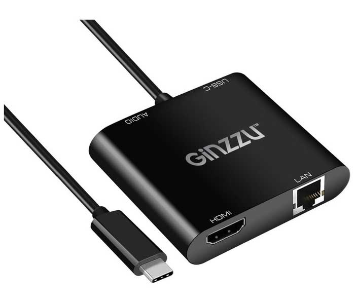 Адаптер Ginzzu USB Type-C - LAN RJ45 / HDMI / Audio 25cm GC-878HVC, Черный
Адаптер Ginzzu USB Type-C - LAN RJ45 / HDMI / Audio 25cm GC-878HVC, Черный