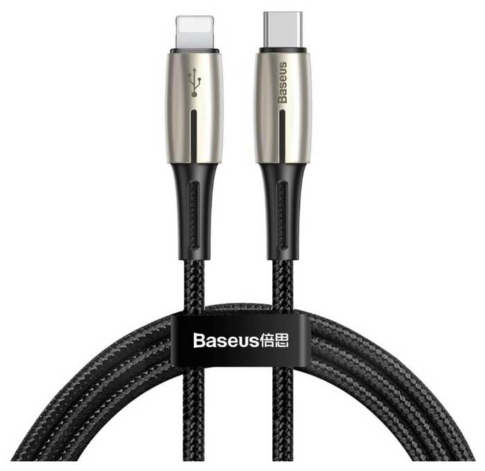 Кабель Baseus Waterdrop Cable Type-C-Lightning PD 18W 1.3m Black CATLRD-01, Черный
Кабель Baseus Waterdrop Cable Type-C-Lightning PD 18W 1.3m Black CATLRD-01, Черный