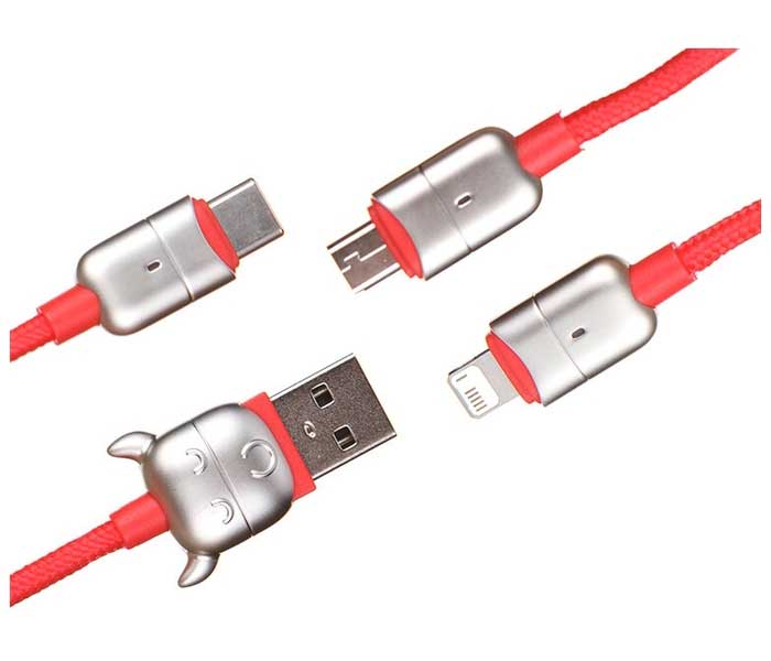Кабель Baseus Year of the Ox One-for-Three USB - MicroUSB/Lightning/USB-C 3.5A 1.2m Red CAMLT-YE09, Красный
Кабель Baseus Year of the Ox One-for-Three USB - MicroUSB/Lightning/USB-C 3.5A 1.2m Red CAMLT-YE09, Красный