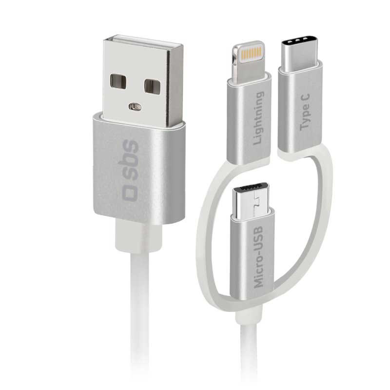 Дата кабель SBS, USB - Micro- USB, с адапт. Lightning и Type-C, 1.2 бел. (TECABLEUSBIP53189W), Серебро
Дата кабель SBS, USB - Micro- USB, с адапт. Lightning и Type-C, 1.2 бел. (TECABLEUSBIP53189W), Серебро