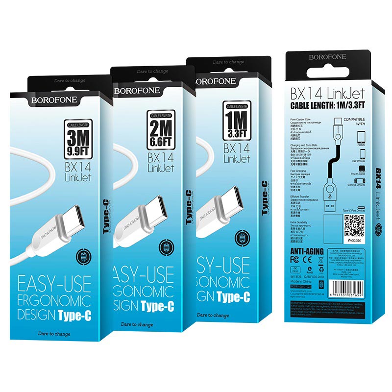 Дата-кабель Borofone BX14, USB - Type-C, белый (89995)
Дата-кабель Borofone BX14, USB - Type-C, белый (89995)