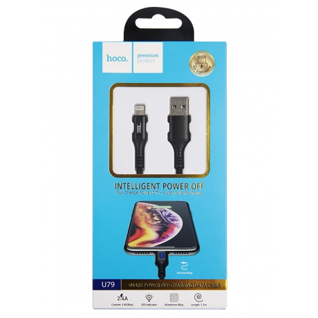 Дата-кабель Hoco U79 Admirable, USB - Lightning, Smart Power Off, черный (24250)
Дата-кабель Hoco U79 Admirable, USB - Lightning, Smart Power Off, черный (24250)