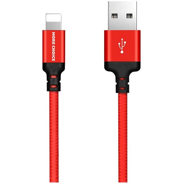 Дата-кабель More choice USB 2.1A для Lightning 8-pin K12i нейлон 1м (Red Black), Красный
Дата-кабель More choice USB 2.1A для Lightning 8-pin K12i нейлон 1м (Red Black), Красный