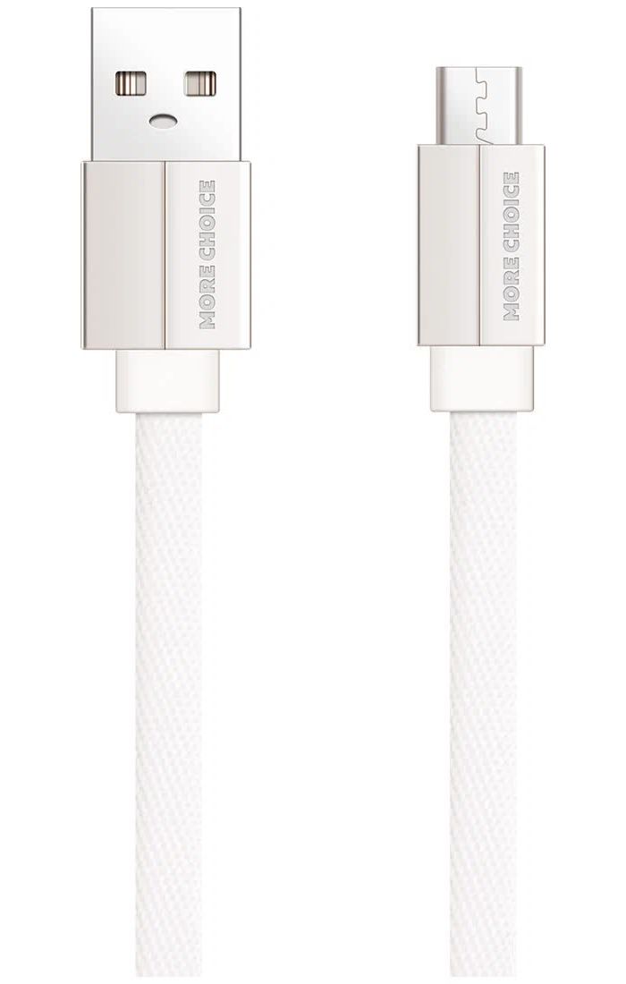 Дата-кабель More choice USB 2.1A для micro плоский USB K20m нейлон 1м (White), Белый
Дата-кабель More choice USB 2.1A для micro плоский USB K20m нейлон 1м (White), Белый