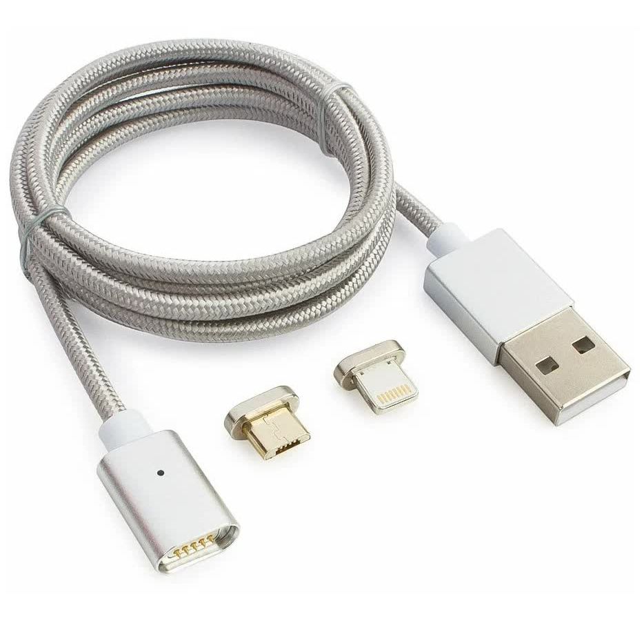 Кабель магнитный USB 2.0 Cablexpert CC-USB2-AMLM3-1M, AM/microBM 5P - iPhone lightning,комбо кабель,1м,алюминиевые разъемы,кор.(CC-USB2-AMLM3-1M), Серебро
Кабель магнитный USB 2.0 Cablexpert CC-USB2-AMLM3-1M, AM/microBM 5P - iPhone lightning,комбо кабель,1м,алюминиевые разъемы,кор.(CC-USB2-AMLM3-1M), Серебро