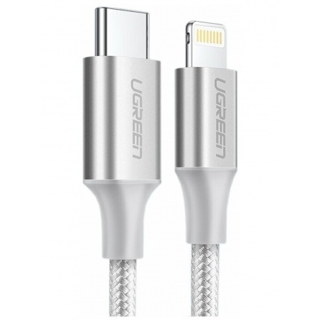 Кабель Ugreen US304 USB-C - Lightning 1m Silver 70523
Кабель Ugreen US304 USB-C - Lightning 1m Silver 70523