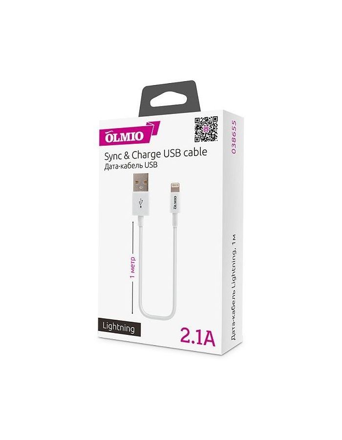 Кабель OLMIO USB 2.0 - Lightning, 1м, белый
Кабель OLMIO USB 2.0 - Lightning, 1м, белый