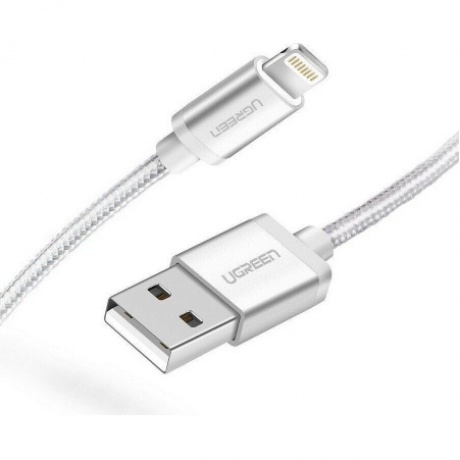 Кабель UGREEN US199 (60161) Lightning to USB-A 2.0 Cable. 1 м. серебристый
Кабель UGREEN US199 (60161) Lightning to USB-A 2.0 Cable. 1 м. серебристый