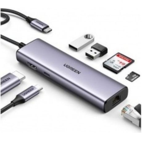 USB-концентратор UGREEN CM512 (90568) USB-C to 2*USB3.0+HDMI+RJ45+SD&TF +PD Port Converter. серый
USB-концентратор UGREEN CM512 (90568) USB-C to 2*USB3.0+HDMI+RJ45+SD&TF +PD Port Converter. серый