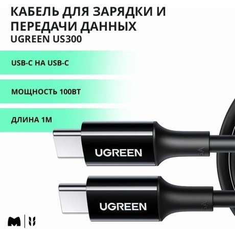 Кабель UGREEN Type-C Male to Type-C Male 2.0 ABS Shell 5A Current, длина 1м, цвет черный (80371)
Кабель UGREEN Type-C Male to Type-C Male 2.0 ABS Shell 5A Current, длина 1м, цвет черный (80371)