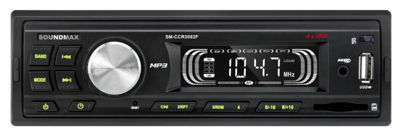 Автомагнитола Soundmax SM-CCR3052F 1DIN 4x45Вт
Автомагнитола Soundmax SM-CCR3052F 1DIN 4x45Вт
