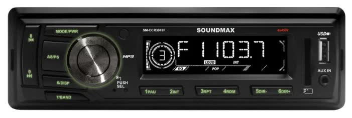 Автомагнитола Soundmax SM-CCR3076F 1DIN 4x45Вт
Автомагнитола Soundmax SM-CCR3076F 1DIN 4x45Вт