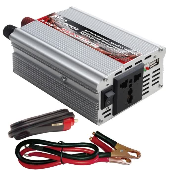 Автоинвертор AVS IN-600W-24 A07044S с 24В на 220В 600Вт
Автоинвертор AVS IN-600W-24 A07044S с 24В на 220В 600Вт