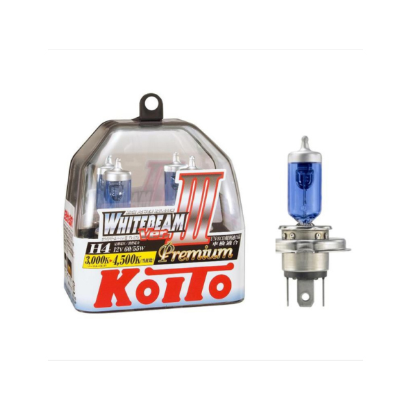 Лампа галогенная KOITO H4 Whitebeam 4500K 12V 60/55W, комплект 2шт, P0744W
Лампа галогенная KOITO H4 Whitebeam 4500K 12V 60/55W, комплект 2шт, P0744W