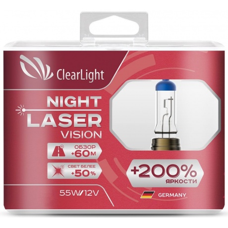 Лампа Clearlight H1 12V-55W Night Laser Vision +200% Light (компл., 2 шт.)
Лампа Clearlight H1 12V-55W Night Laser Vision +200% Light (компл., 2 шт.)